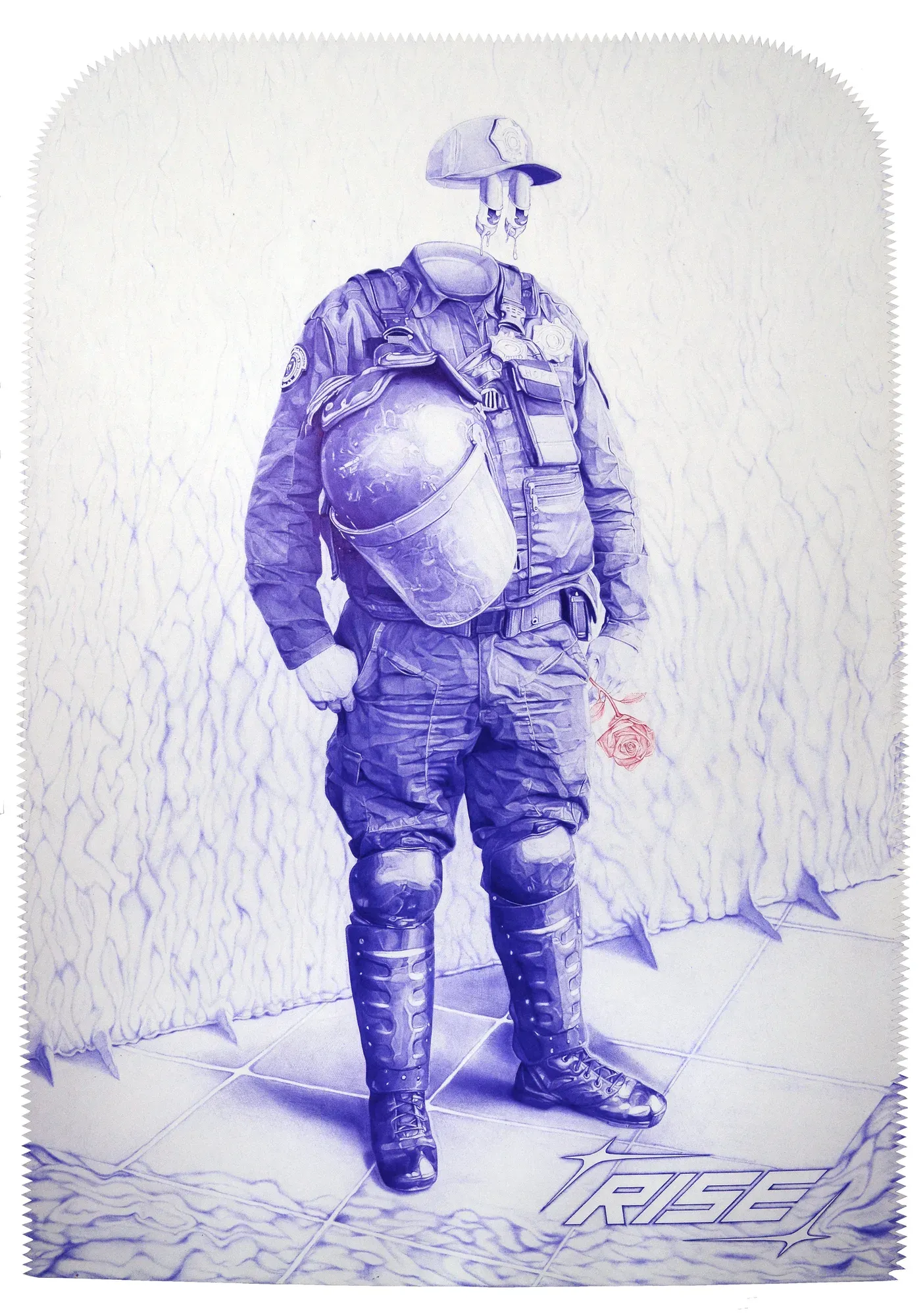 Desilusión, Pluma bic sobre papel, por Eduardo Pavón