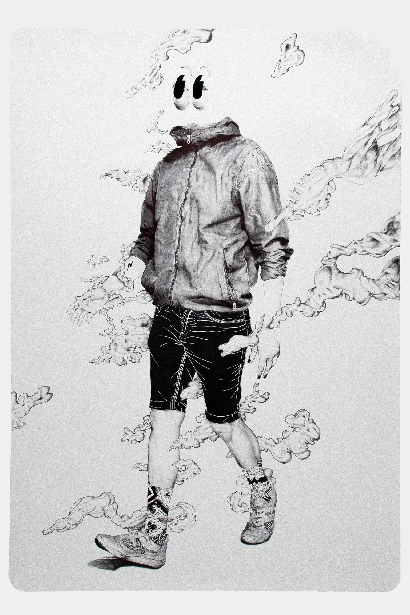 El caminante, Pluma bic sobre papel, por Eduardo Pavón